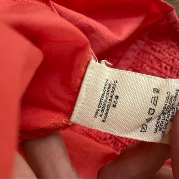 Free People boho coral embroidered sleeve crop top size medium - Picture 8 of 8